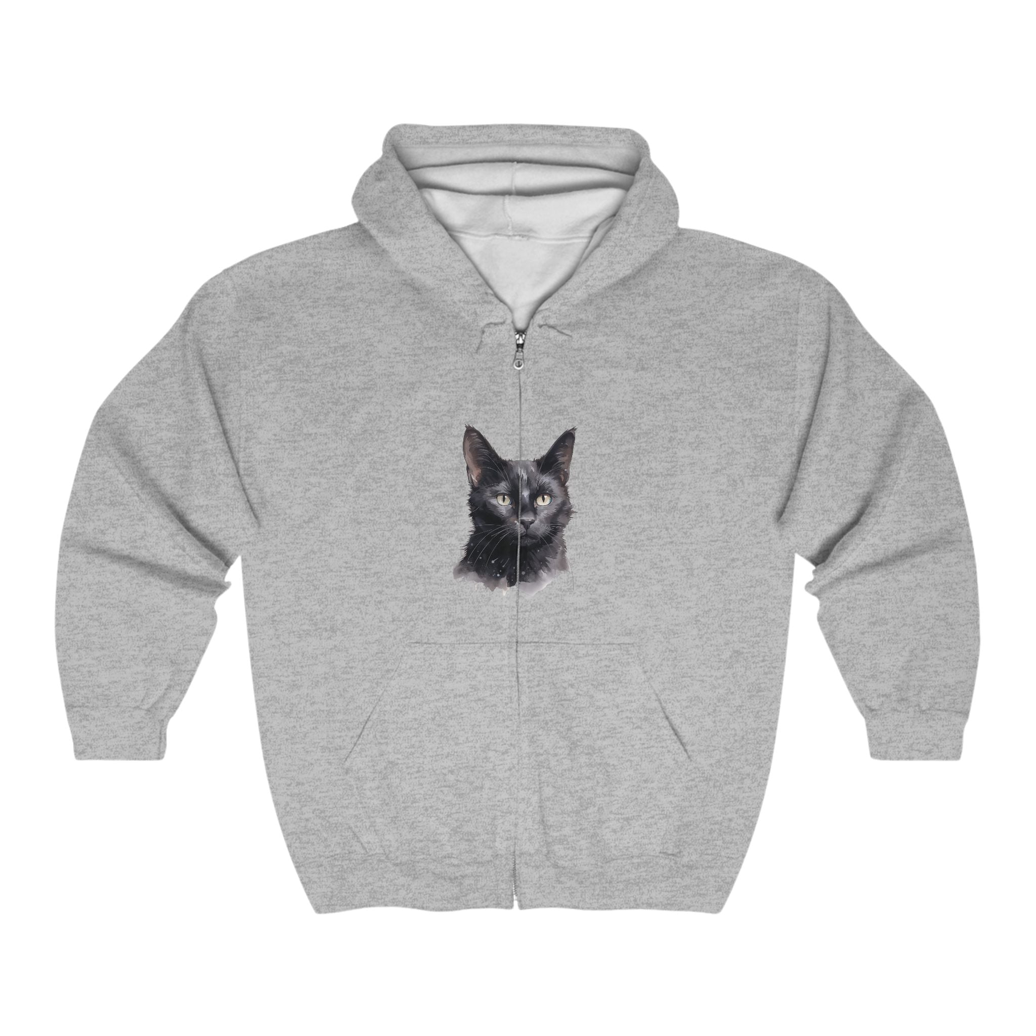 Black Cat Watercolor Hoodie - Mysterious & Cool Hoodie - Blululi