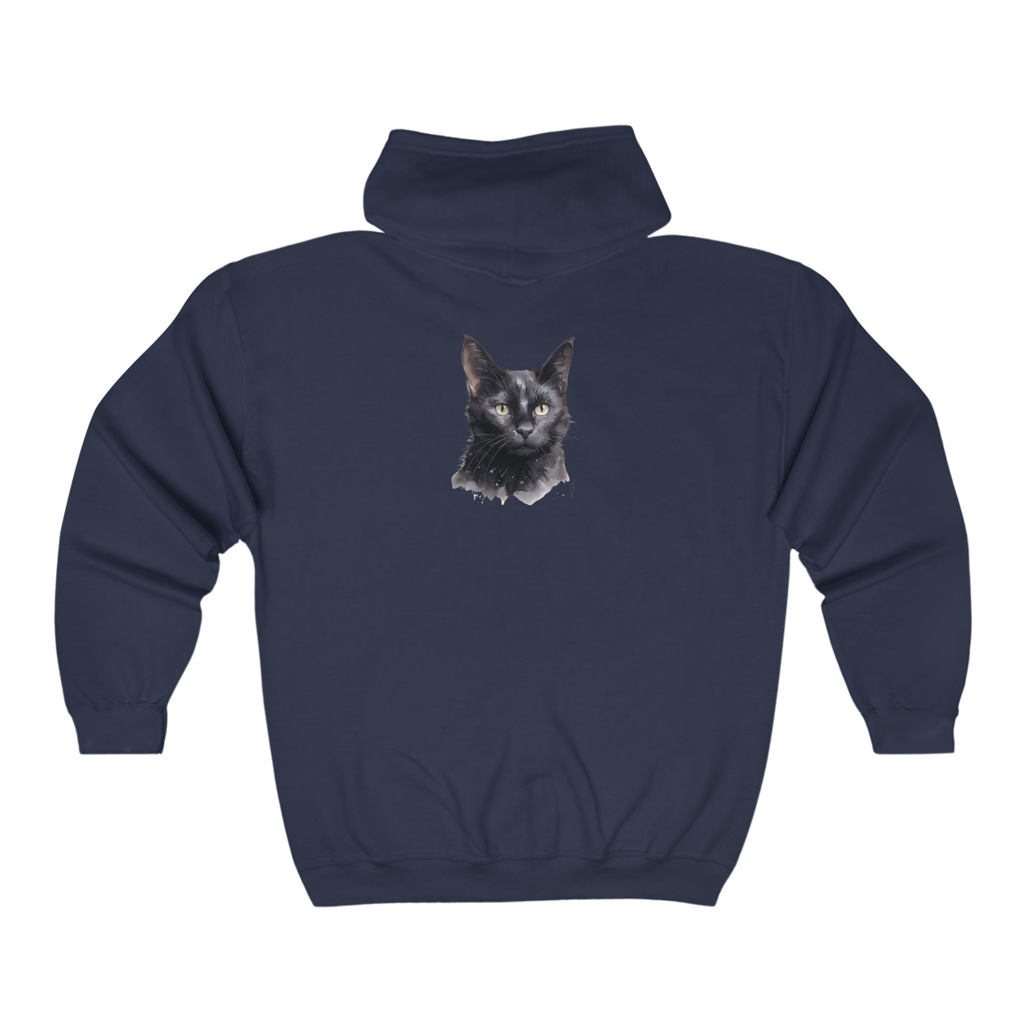 Black Cat Watercolor Hoodie - Mysterious & Cool Hoodie - Blululi