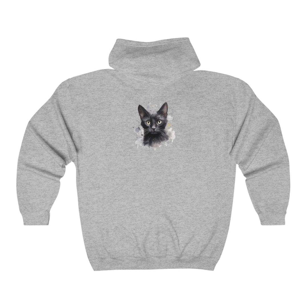 Black Cat Watercolor Hoodie - Mystical & Cool Hoodie - Blululi