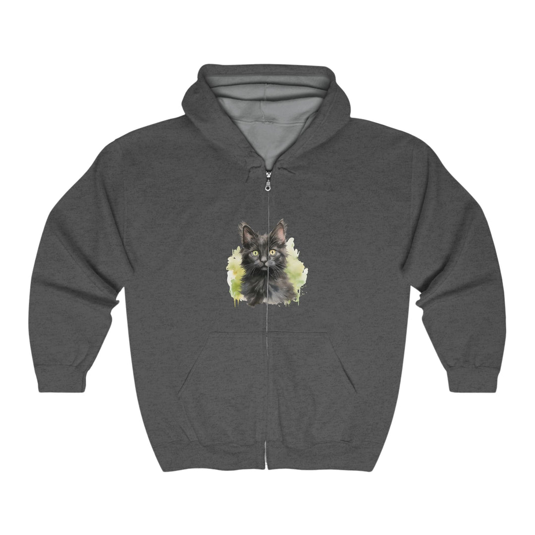 Black Cat Watercolor Hoodie - Mystical & Cozy Hoodie - Blululi