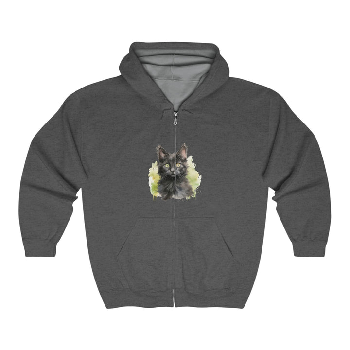 Black Cat Watercolor Hoodie - Mystical & Cozy Hoodie - Blululi