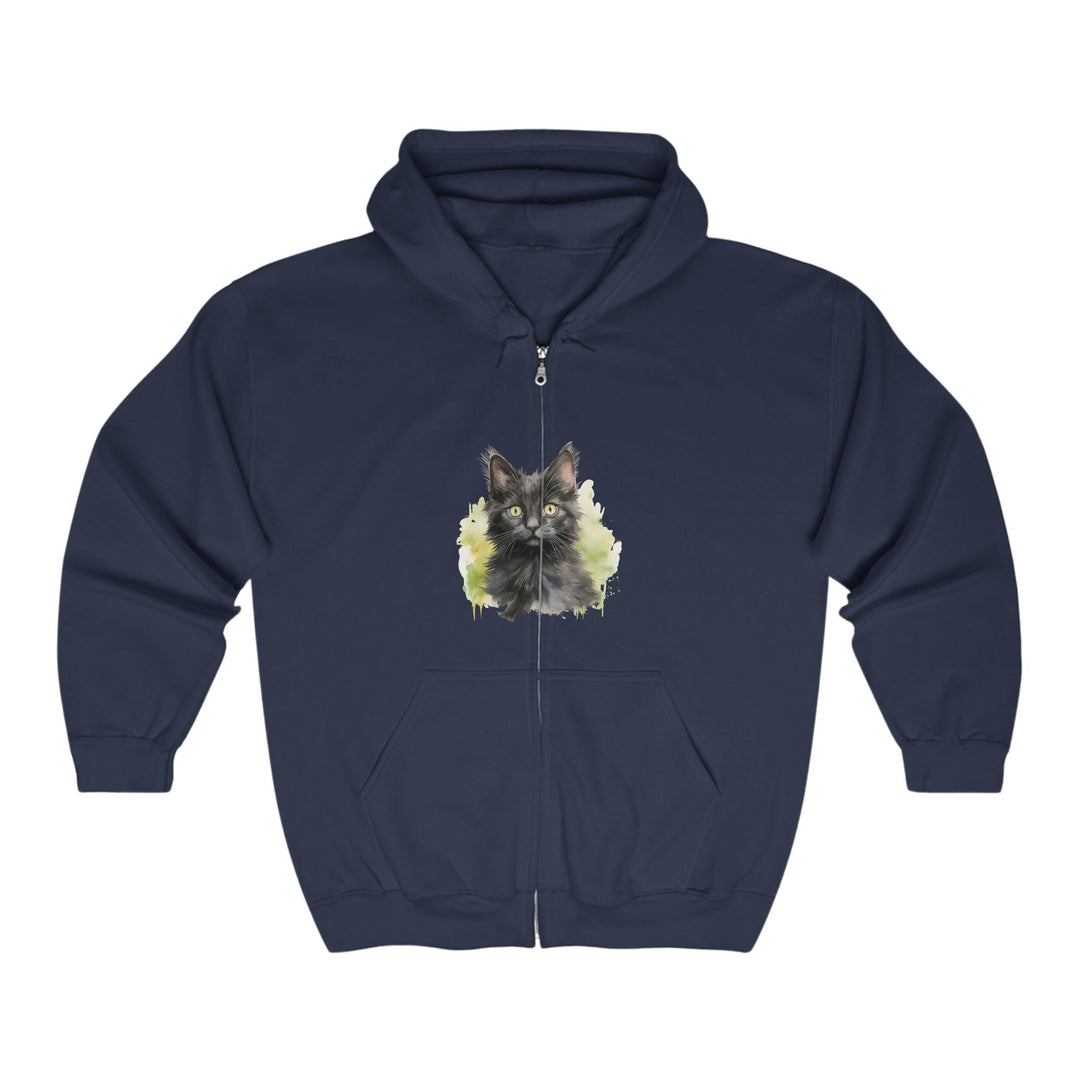 Black Cat Watercolor Hoodie - Mystical & Cozy Hoodie - Blululi