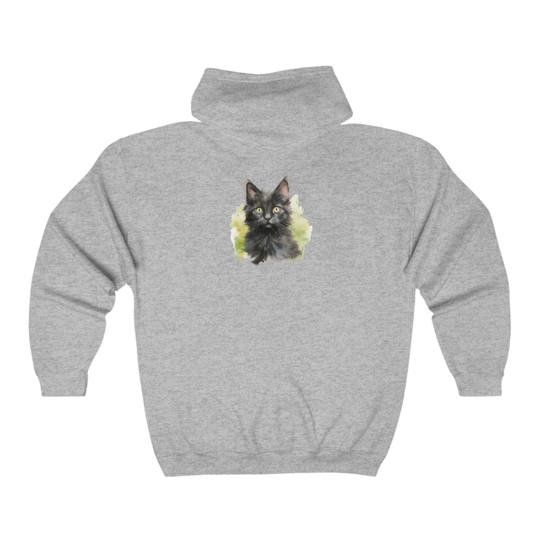 Black Cat Watercolor Hoodie - Mystical & Cozy Hoodie - Blululi