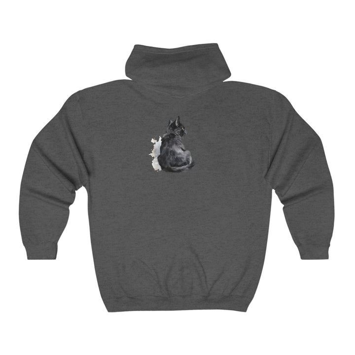 Black Cat Watercolor Hoodie - Mystical Design Hoodie - Blululi