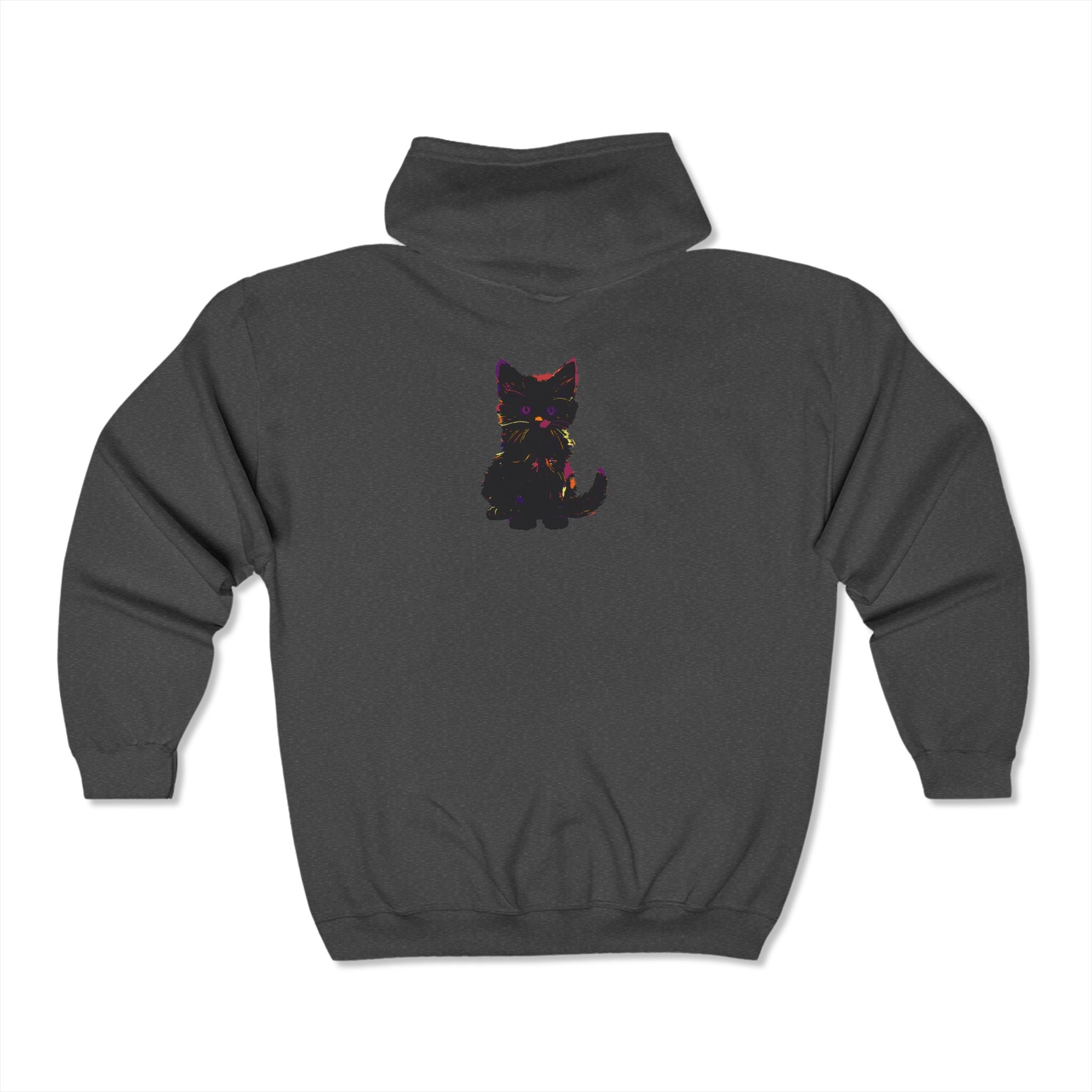 Black Cat Watercolor Hoodie - Mystical Design Hoodie - Blululi