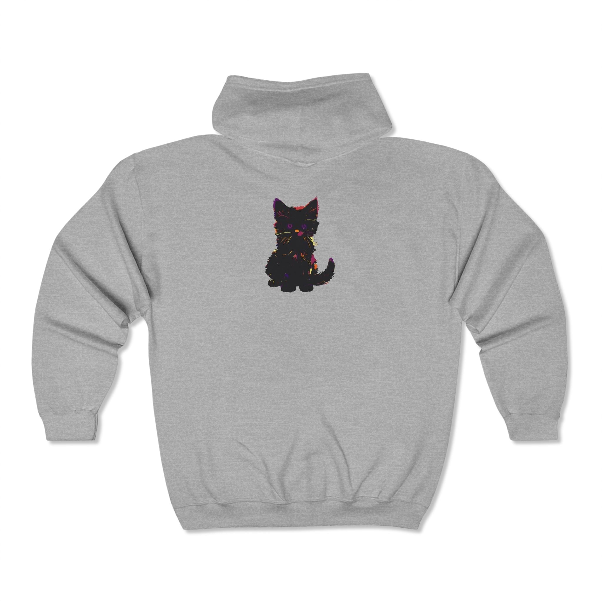 Black Cat Watercolor Hoodie - Mystical Design Hoodie - Blululi