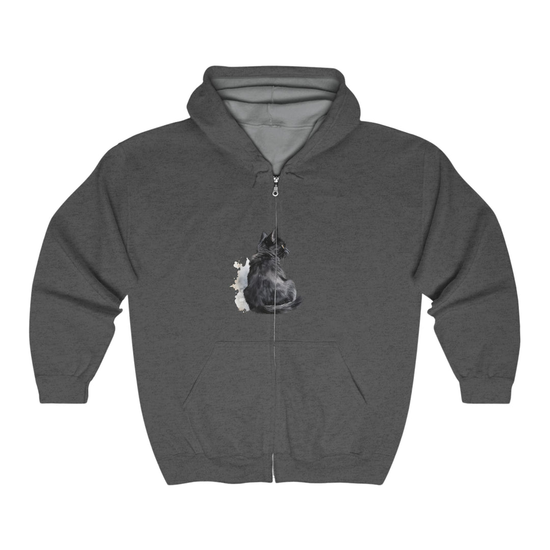 Black Cat Watercolor Hoodie - Mystical Design Hoodie - Blululi