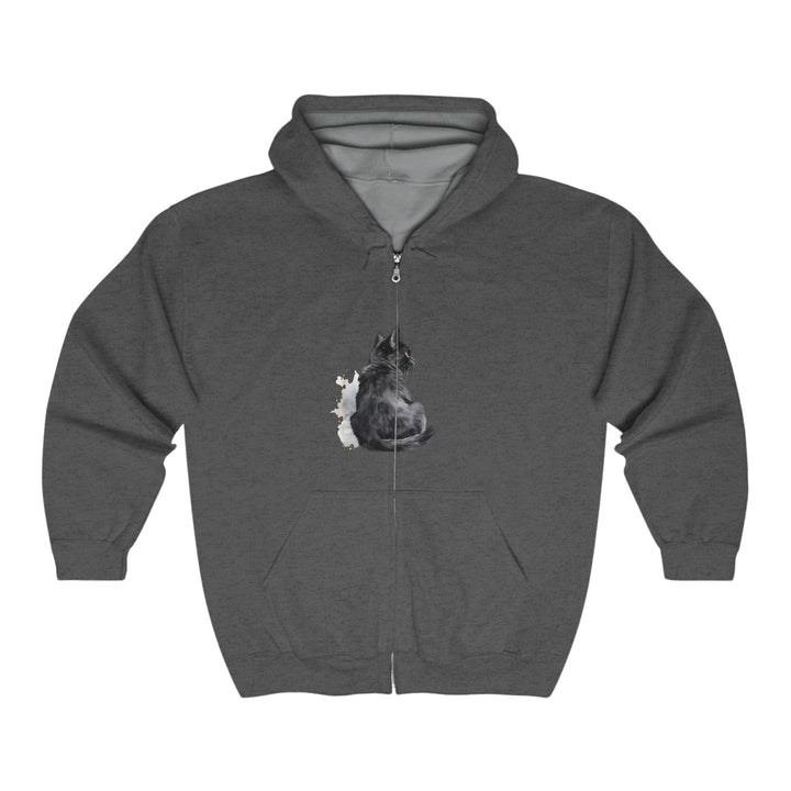 Black Cat Watercolor Hoodie - Mystical Design Hoodie - Blululi