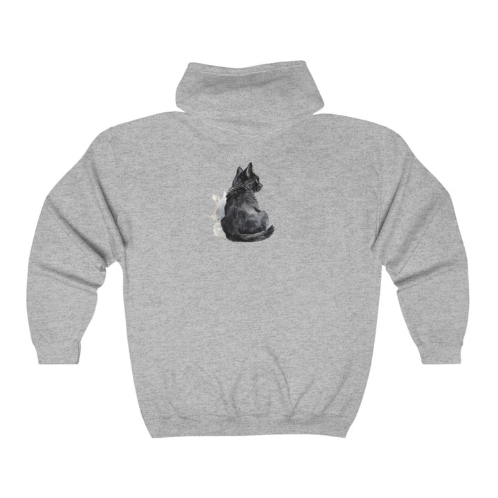 Black Cat Watercolor Hoodie - Mystical Design Hoodie - Blululi