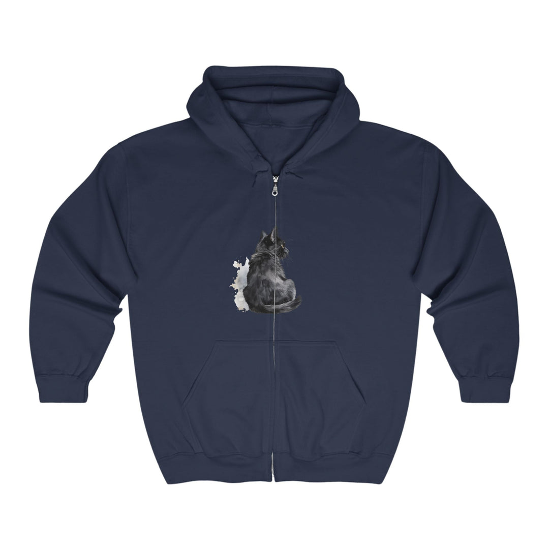 Black Cat Watercolor Hoodie - Mystical Design Hoodie - Blululi