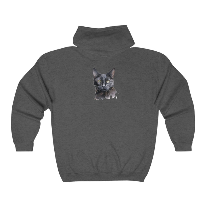 Black Cat Watercolor Hoodie - Mystical Feline Hoodie - Blululi