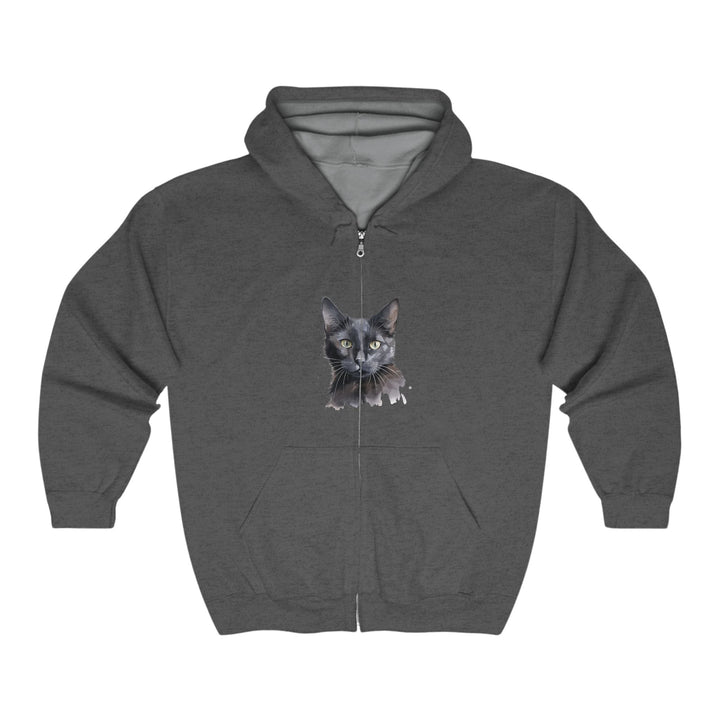 Black Cat Watercolor Hoodie - Mystical Feline Hoodie - Blululi