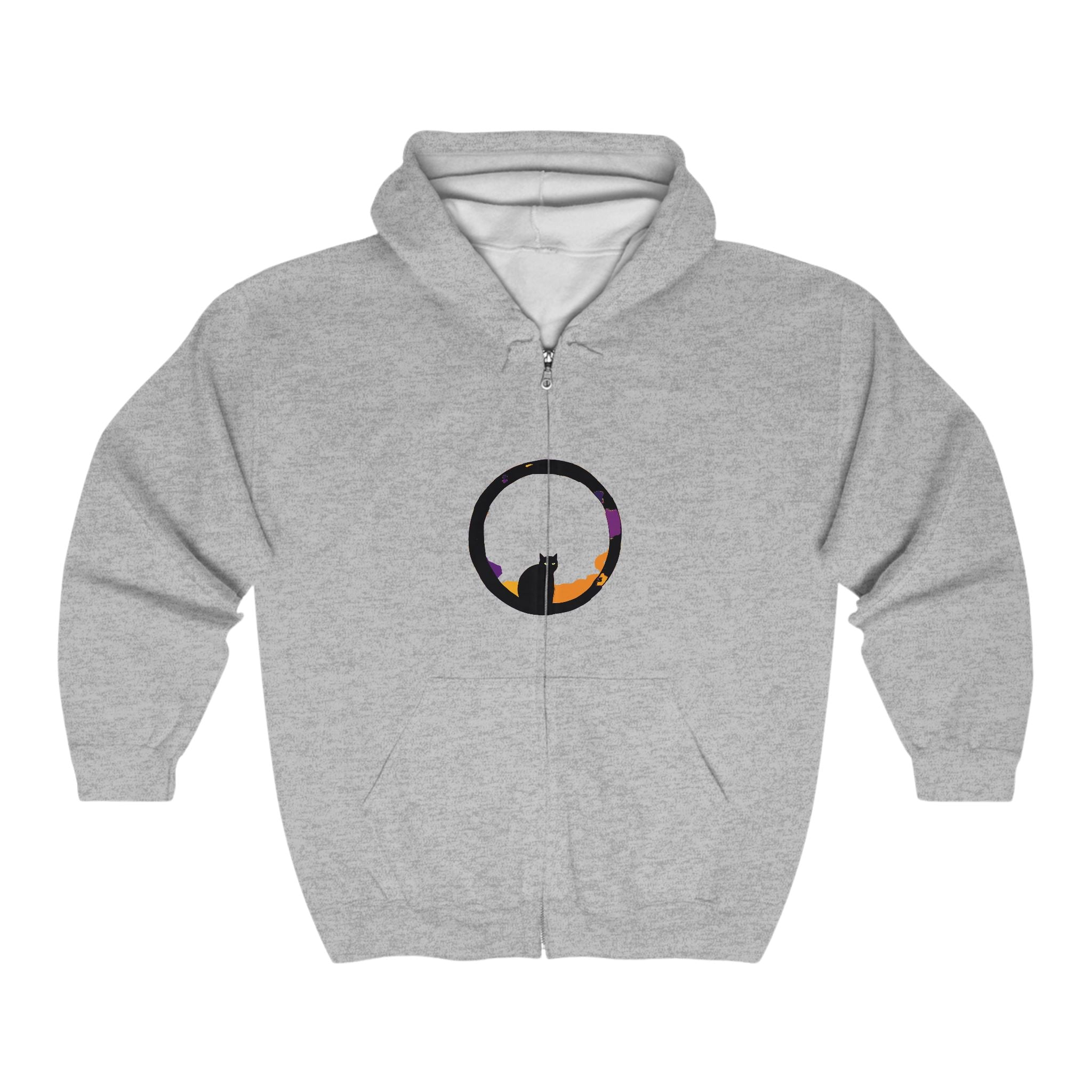 Black Cat Watercolor Hoodie - Mystical Moon Design Hoodie - Blululi