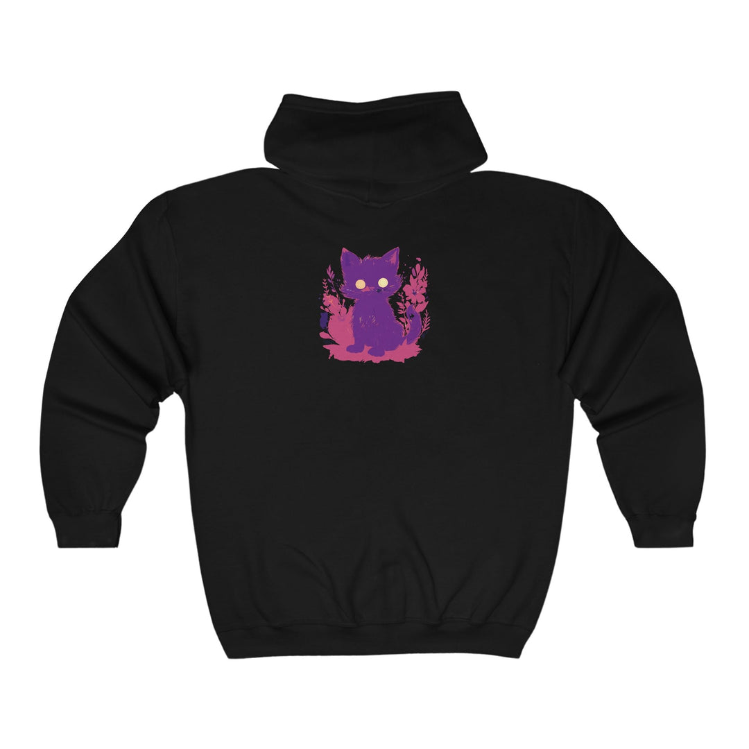 Black Cat Watercolor Hoodie - Mystical Pet Design Hoodie - Blululi