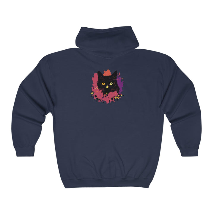 Black Cat Watercolor Hoodie - Mystical Pet Design Hoodie - Blululi