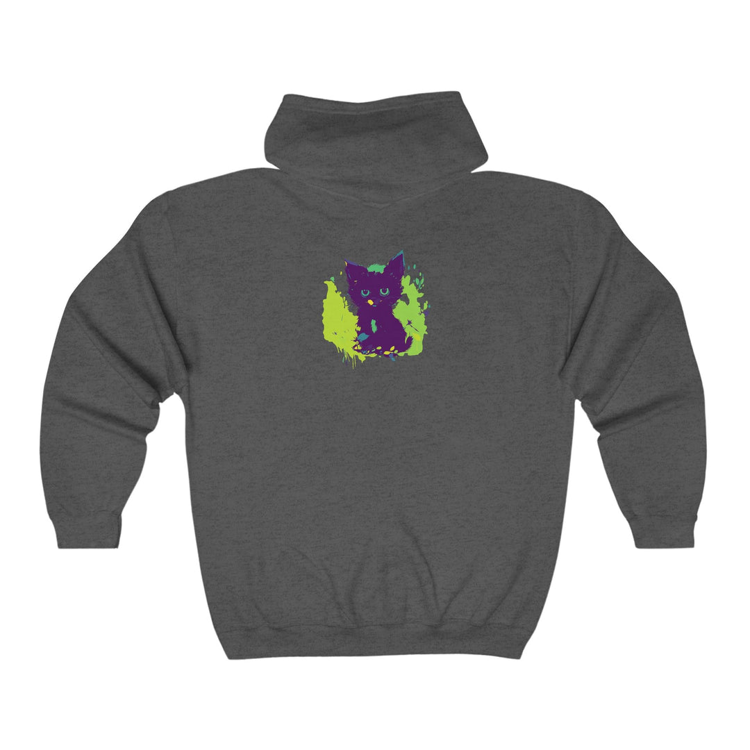 Black Cat Watercolor Hoodie - Mystical Pet Design Hoodie - Blululi