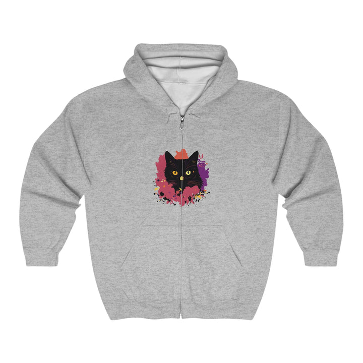 Black Cat Watercolor Hoodie - Mystical Pet Design Hoodie - Blululi