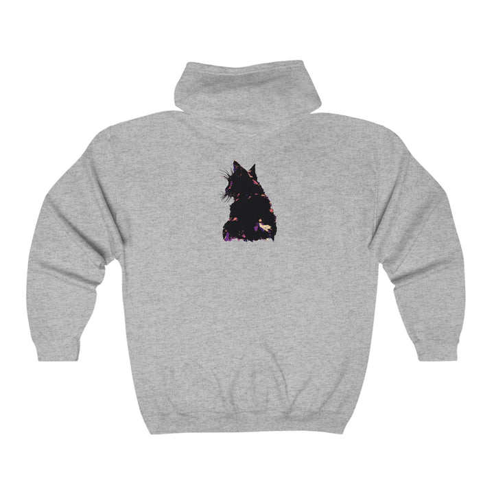 Black Cat Watercolor Hoodie - Mystical Pet Design Hoodie - Blululi