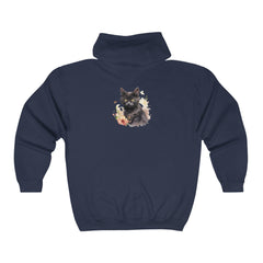 Black Cat Watercolor Hoodie - Mystical Pet Design Hoodie - Blululi
