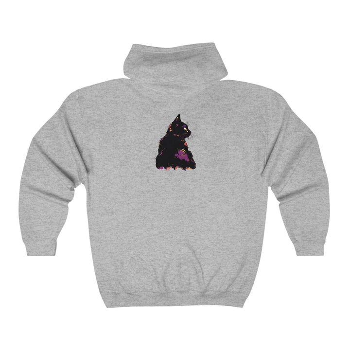 Black Cat Watercolor Hoodie - Mystical Pet Design Hoodie - Blululi