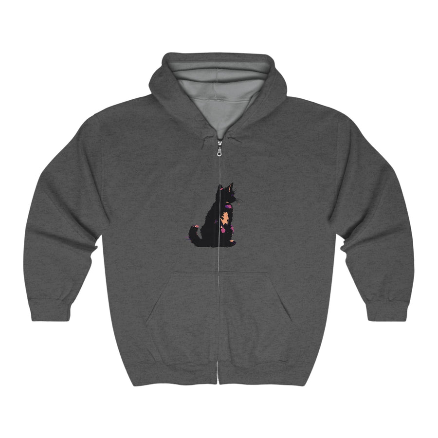 Black Cat Watercolor Hoodie - Mystical Pet Design Hoodie - Blululi