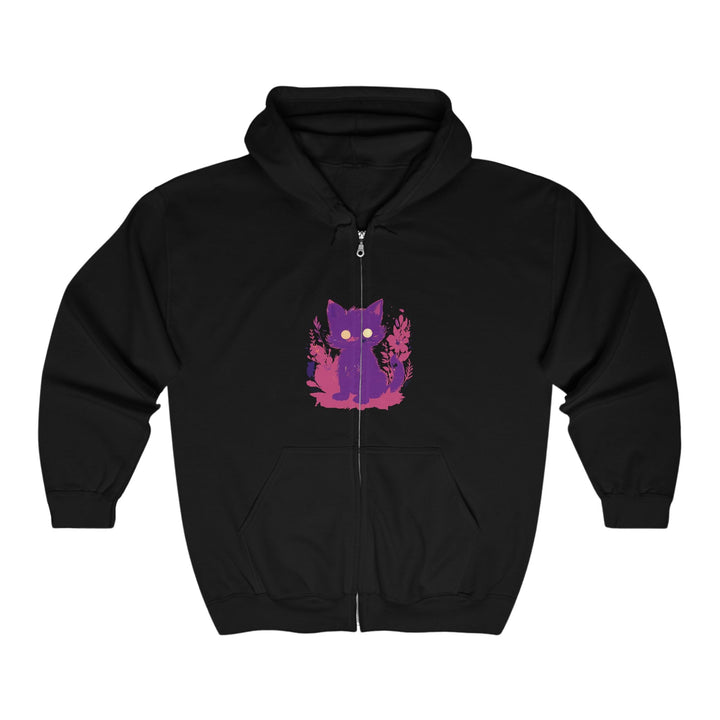 Black Cat Watercolor Hoodie - Mystical Pet Design Hoodie - Blululi