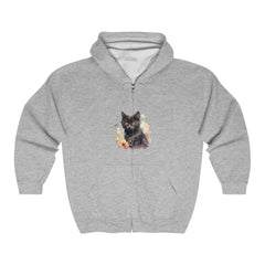 Black Cat Watercolor Hoodie - Mystical Pet Design Hoodie - Blululi