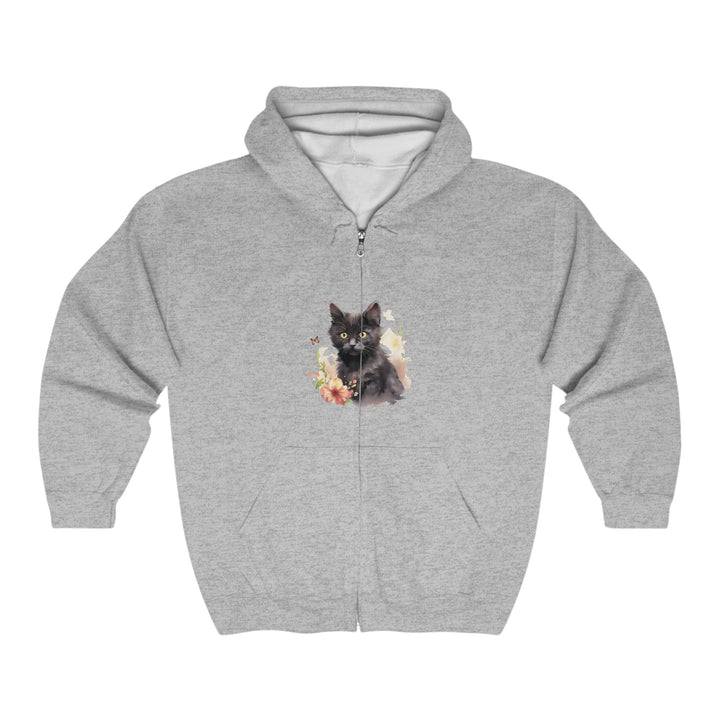 Black Cat Watercolor Hoodie - Mystical Pet Design Hoodie - Blululi