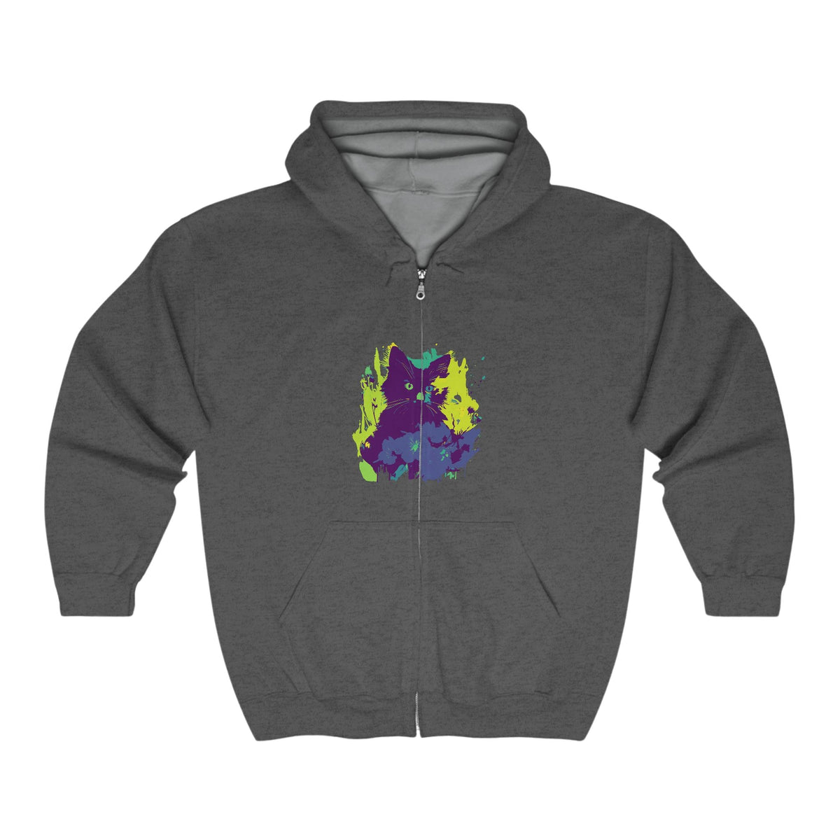 Black Cat Watercolor Hoodie - Mystical Pet Design Hoodie - Blululi