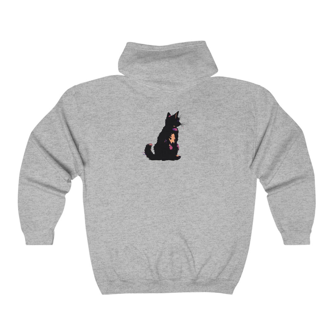 Black Cat Watercolor Hoodie - Mystical Pet Design Hoodie - Blululi