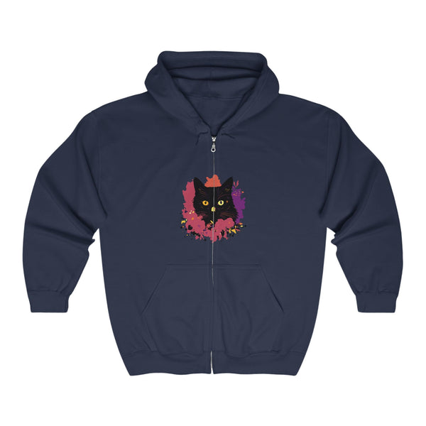 Black Cat Watercolor Hoodie - Mystical Pet Design Hoodie - Blululi