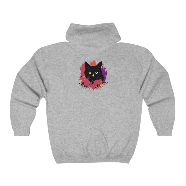 Black Cat Watercolor Hoodie - Mystical Pet Design Hoodie - Blululi