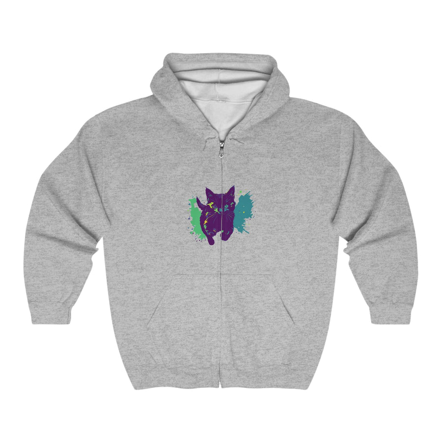 Black Cat Watercolor Hoodie - Mystical Pet Design Hoodie - Blululi