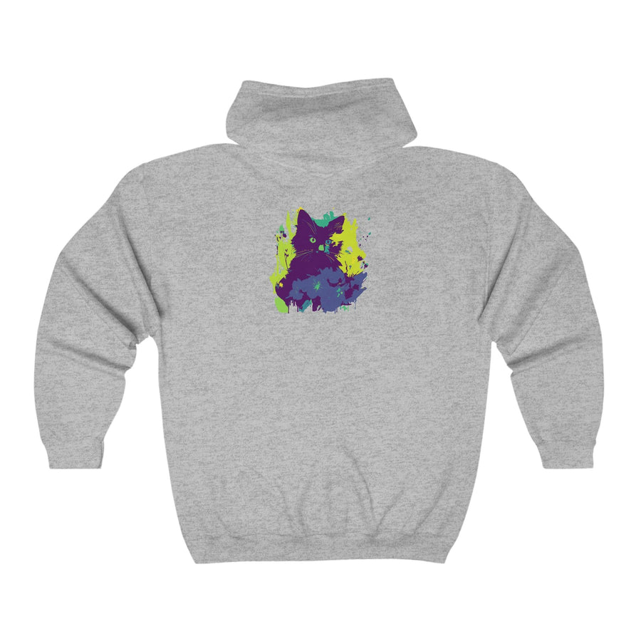 Black Cat Watercolor Hoodie - Mystical Pet Design Hoodie - Blululi