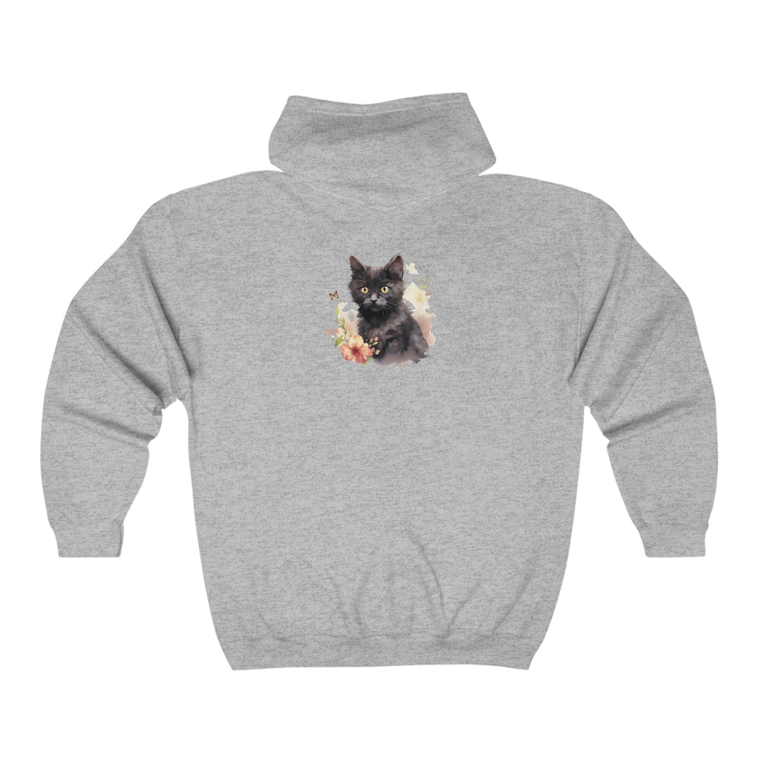 Black Cat Watercolor Hoodie - Mystical Pet Design Hoodie - Blululi