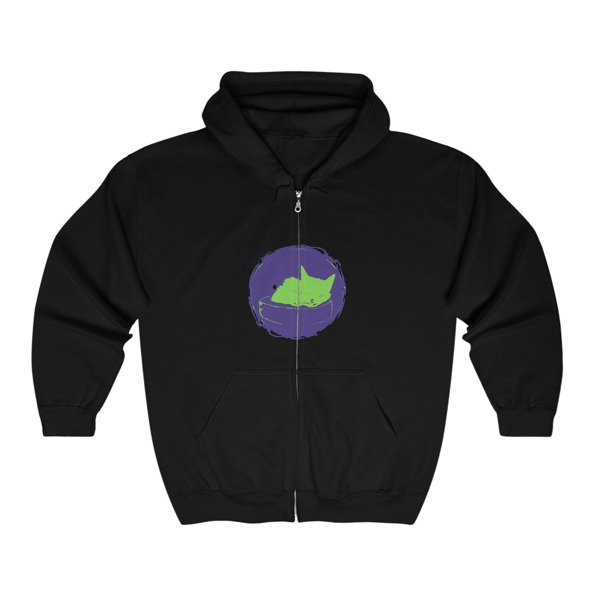 Black Cat Watercolor Hoodie - Mystical Pet Design Hoodie - Blululi