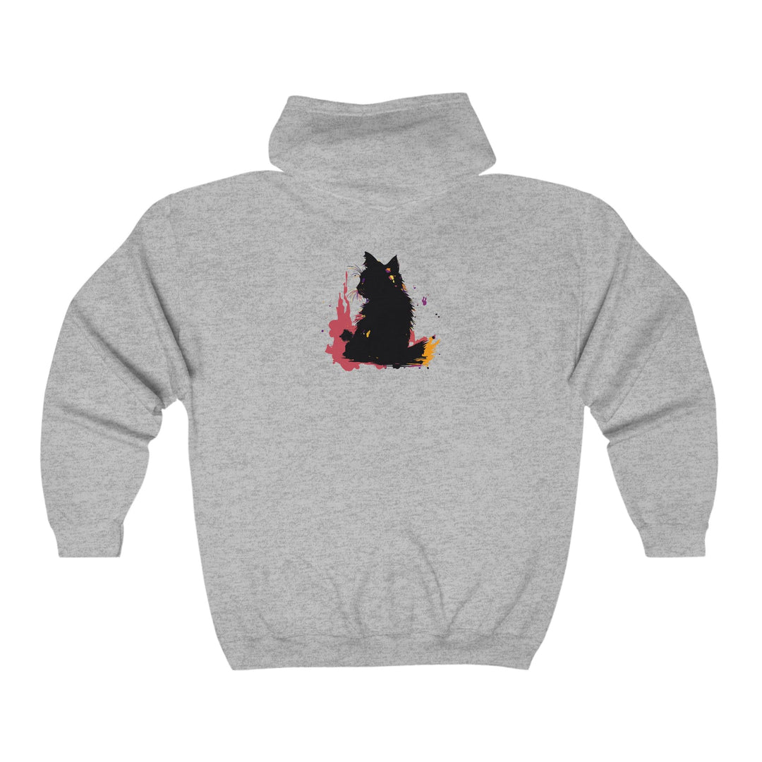 Black Cat Watercolor Hoodie - Mystical Pet Design Hoodie - Blululi