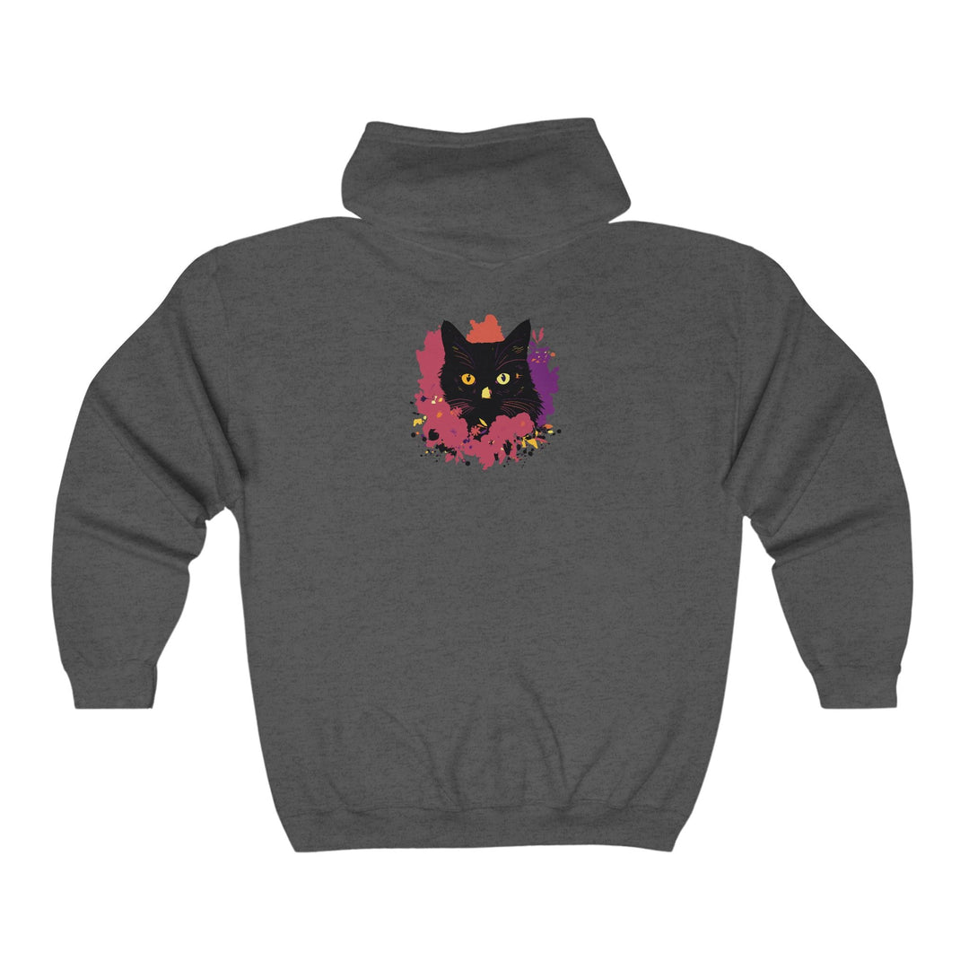 Black Cat Watercolor Hoodie - Mystical Pet Design Hoodie - Blululi