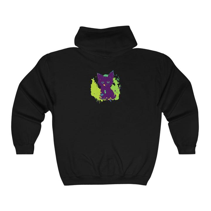 Black Cat Watercolor Hoodie - Mystical Pet Design Hoodie - Blululi