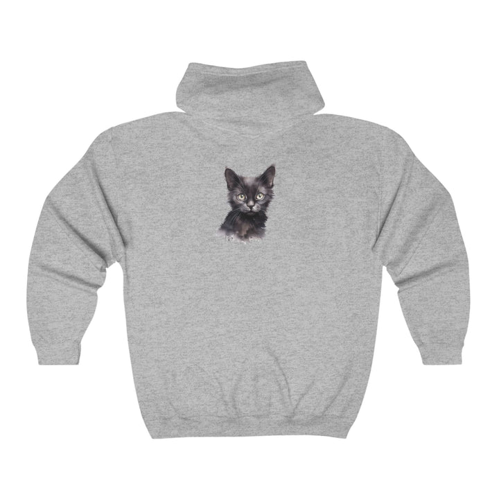 Black Cat Watercolor Hoodie - Mystical & Soft Hoodie - Blululi