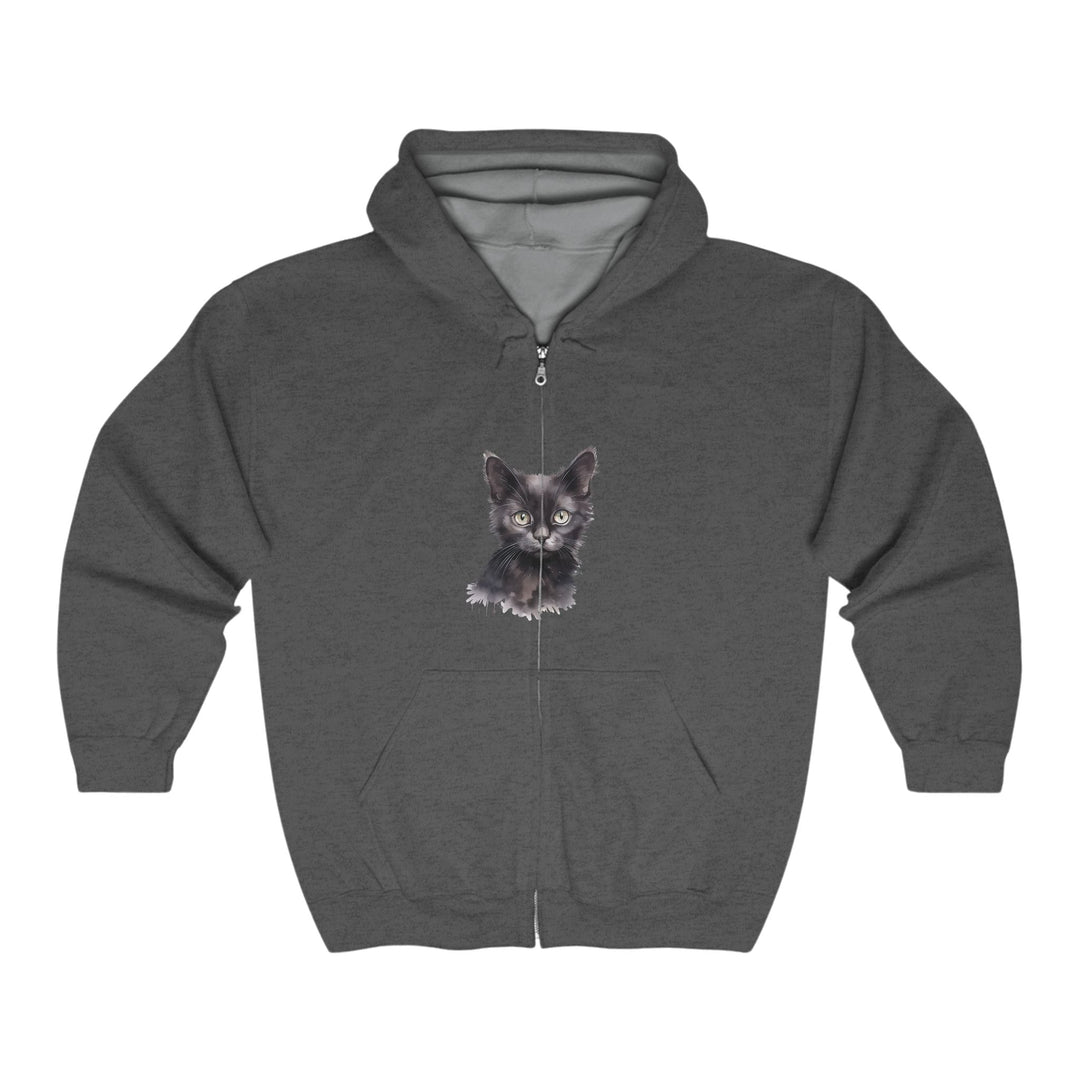 Black Cat Watercolor Hoodie - Mystical & Soft Hoodie - Blululi