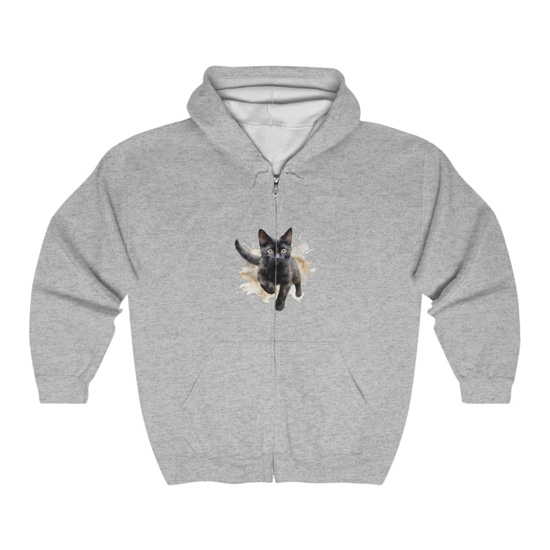 Black Cat Watercolor Hoodie - Playful & Joyful Hoodie - Blululi