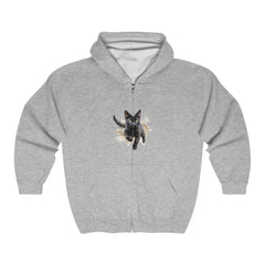 Black Cat Watercolor Hoodie - Playful & Joyful Hoodie - Blululi