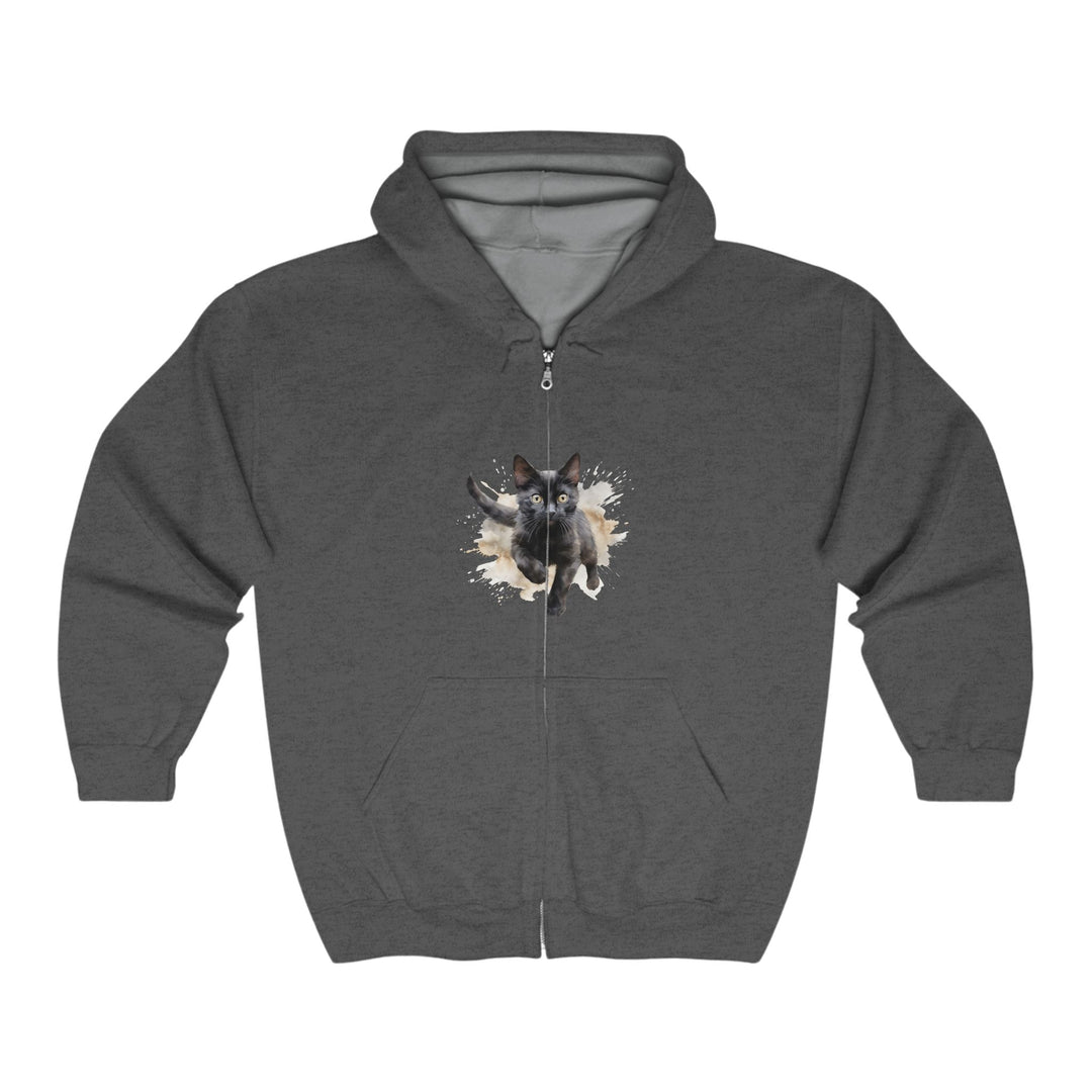 Black Cat Watercolor Hoodie - Playful & Joyful Hoodie - Blululi