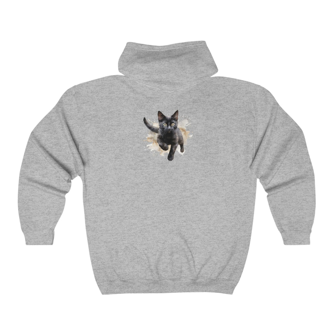 Black Cat Watercolor Hoodie - Playful & Joyful Hoodie - Blululi