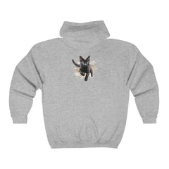 Black Cat Watercolor Hoodie - Playful & Joyful Hoodie - Blululi