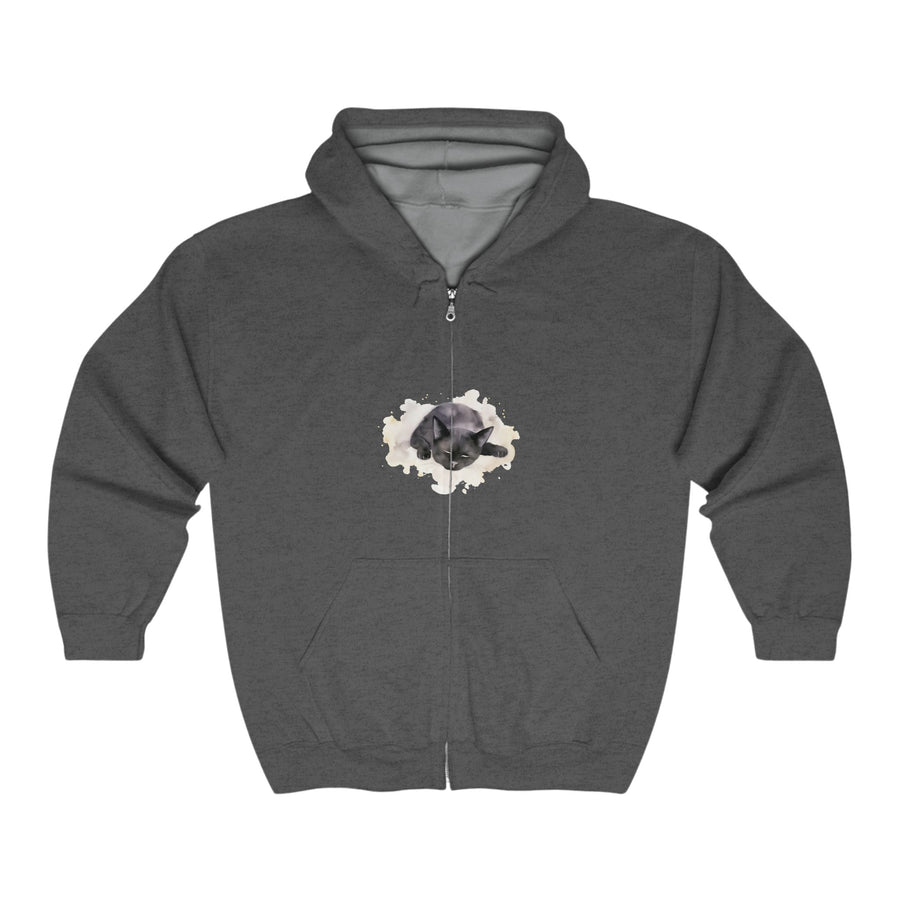 Black Cat Watercolor Hoodie - Relaxed & Cozy Hoodie - Blululi