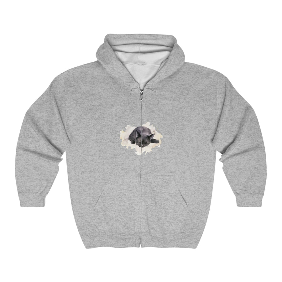 Black Cat Watercolor Hoodie - Relaxed & Cozy Hoodie - Blululi