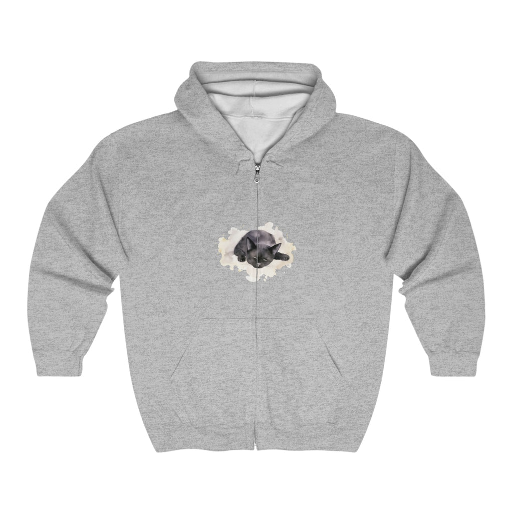 Black Cat Watercolor Hoodie - Relaxed & Cozy Hoodie - Blululi