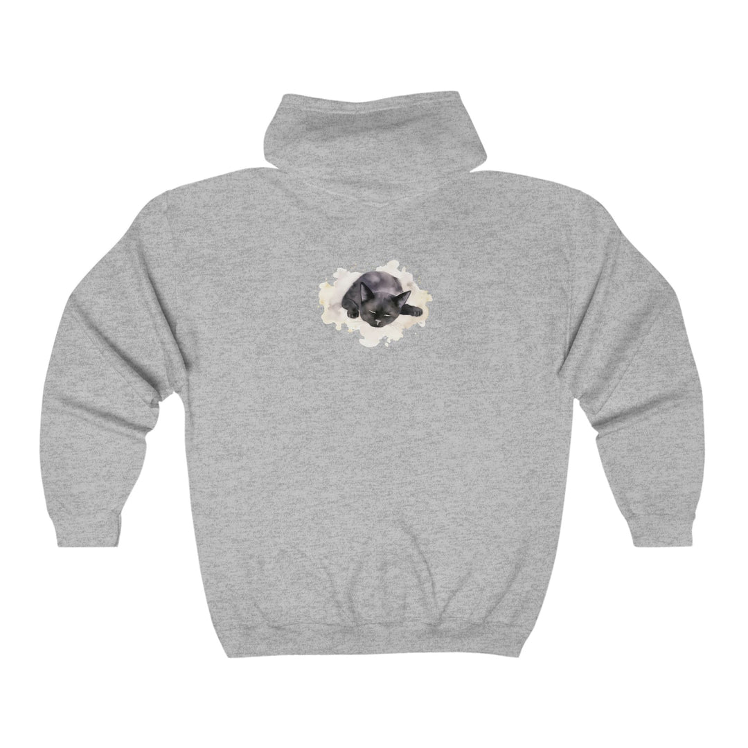 Black Cat Watercolor Hoodie - Relaxed & Cozy Hoodie - Blululi